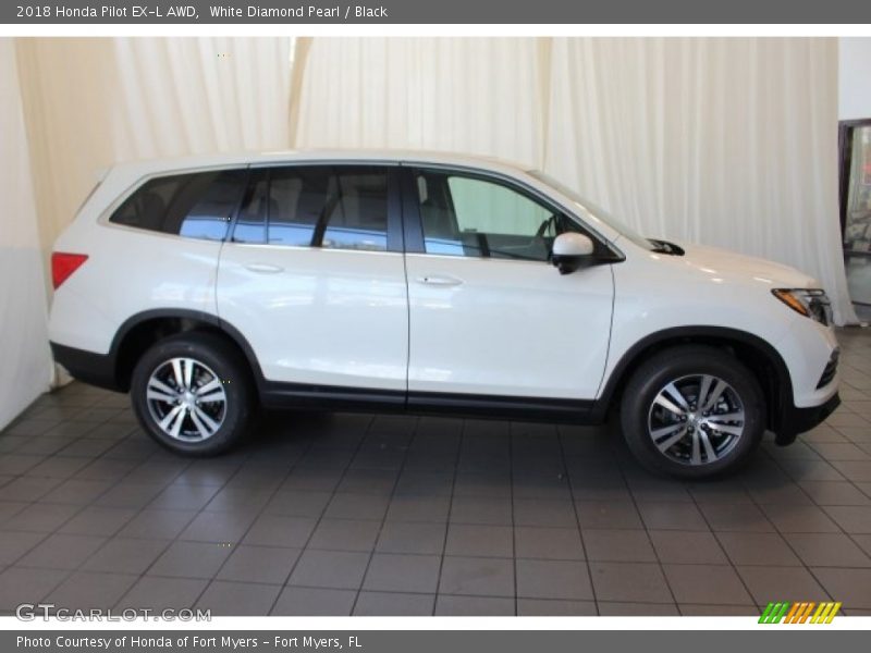 White Diamond Pearl / Black 2018 Honda Pilot EX-L AWD