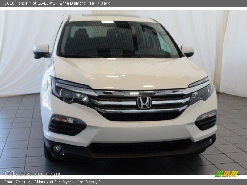 White Diamond Pearl / Black 2018 Honda Pilot EX-L AWD