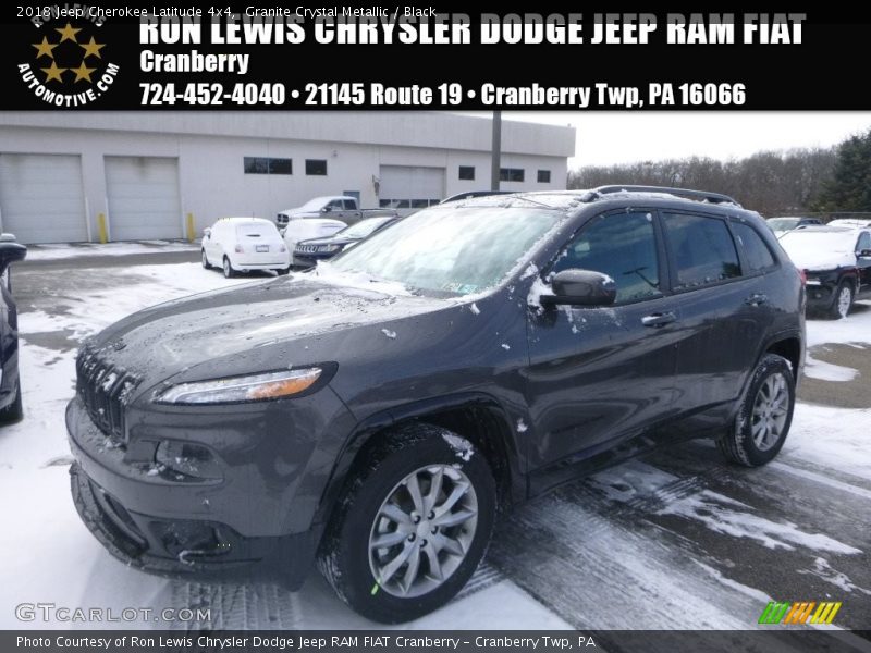 Granite Crystal Metallic / Black 2018 Jeep Cherokee Latitude 4x4