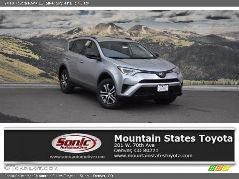 Silver Sky Metallic / Black 2018 Toyota RAV4 LE