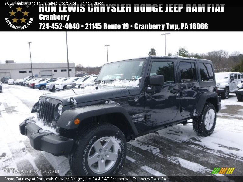 Rhino / Black 2018 Jeep Wrangler Unlimited Sport 4x4