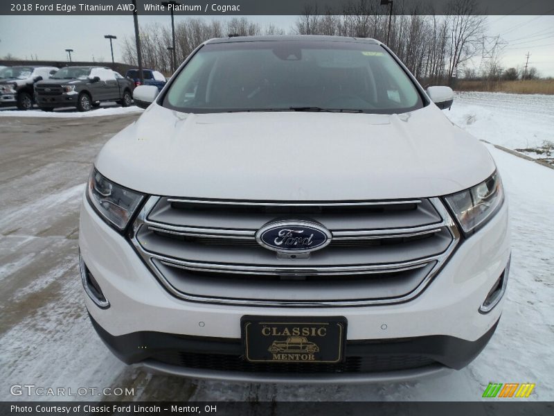 White Platinum / Cognac 2018 Ford Edge Titanium AWD