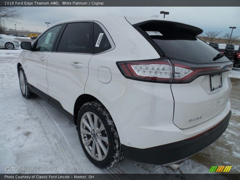 White Platinum / Cognac 2018 Ford Edge Titanium AWD