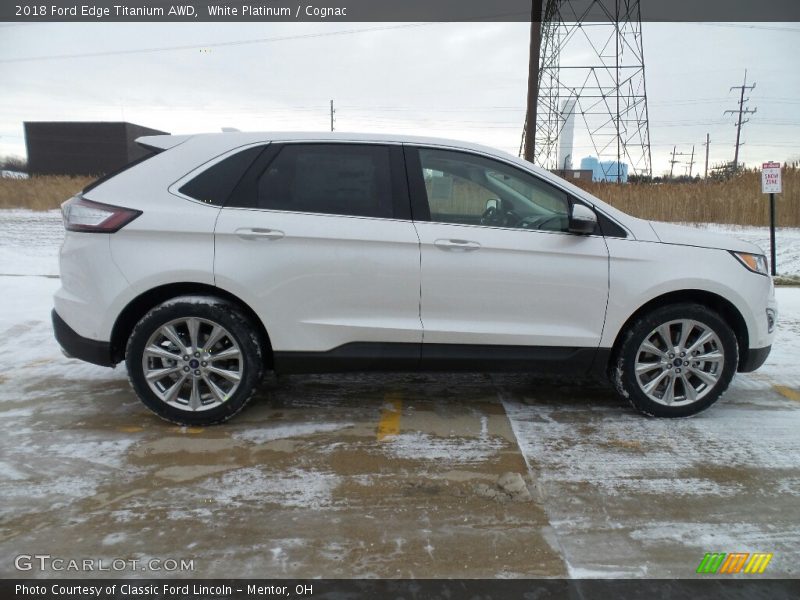 White Platinum / Cognac 2018 Ford Edge Titanium AWD