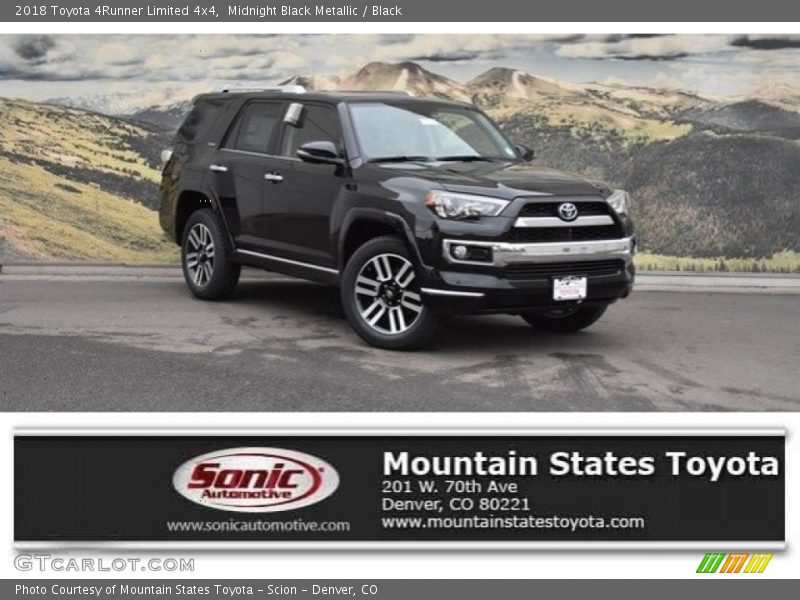 Midnight Black Metallic / Black 2018 Toyota 4Runner Limited 4x4