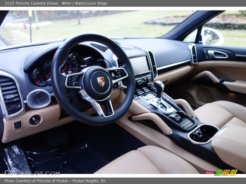 White / Black/Luxor Beige 2015 Porsche Cayenne Diesel