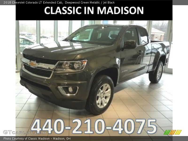 Deepwood Green Metallic / Jet Black 2018 Chevrolet Colorado LT Extended Cab