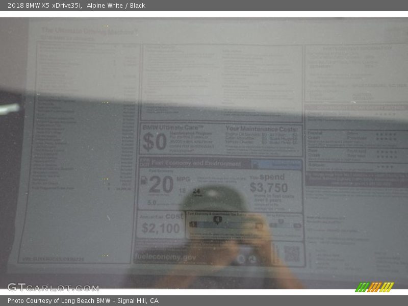 Alpine White / Black 2018 BMW X5 xDrive35i