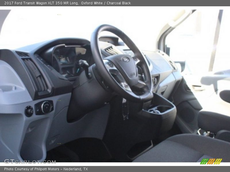 Oxford White / Charcoal Black 2017 Ford Transit Wagon XLT 350 MR Long