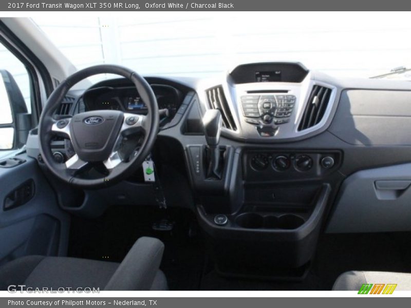 Oxford White / Charcoal Black 2017 Ford Transit Wagon XLT 350 MR Long