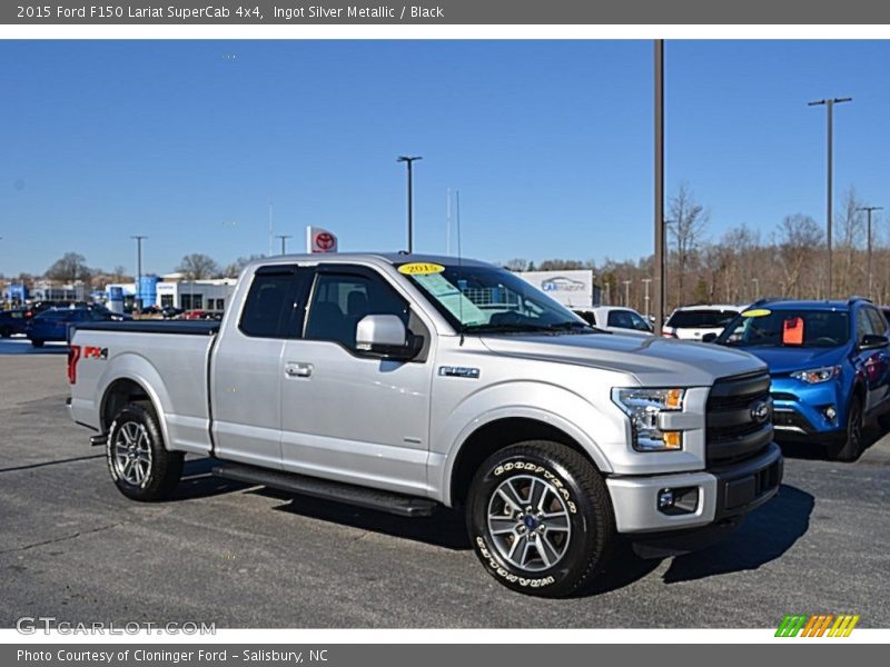 Ingot Silver Metallic / Black 2015 Ford F150 Lariat SuperCab 4x4