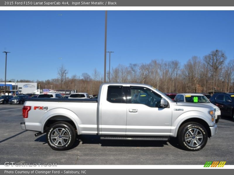 Ingot Silver Metallic / Black 2015 Ford F150 Lariat SuperCab 4x4