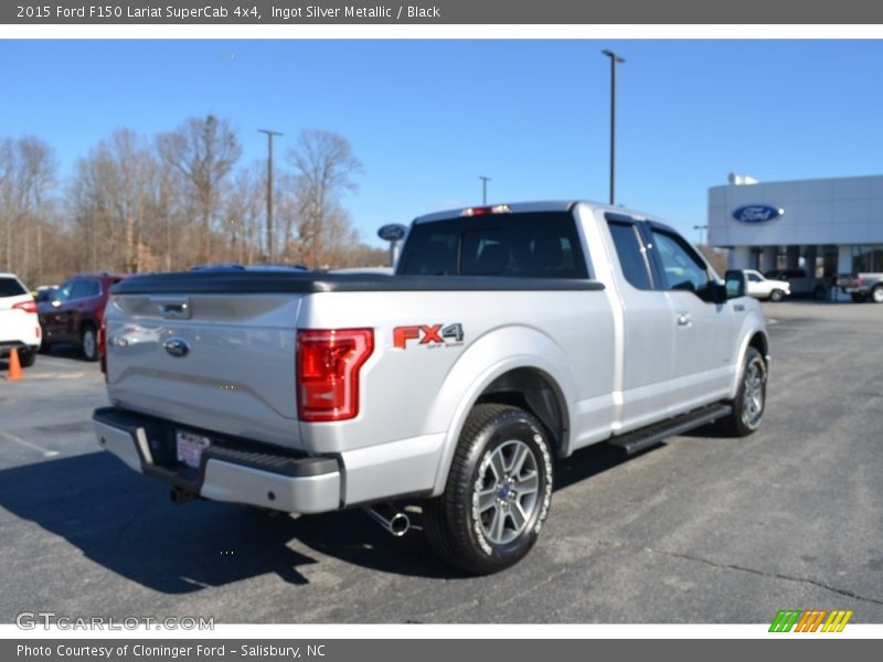 Ingot Silver Metallic / Black 2015 Ford F150 Lariat SuperCab 4x4