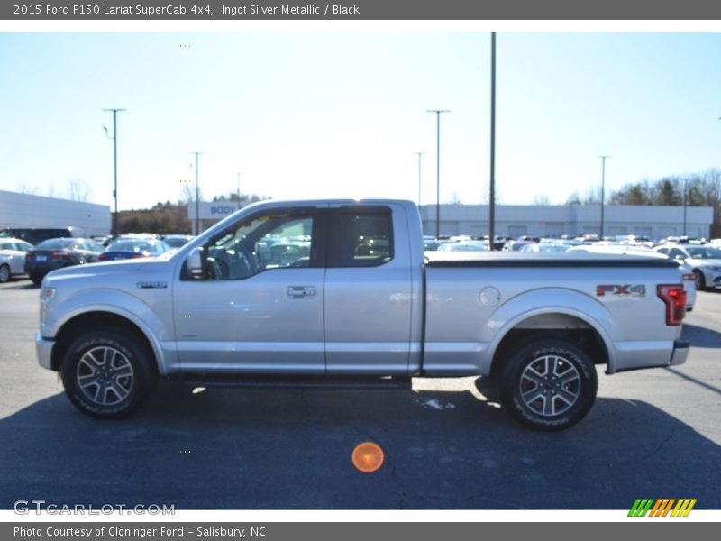 Ingot Silver Metallic / Black 2015 Ford F150 Lariat SuperCab 4x4