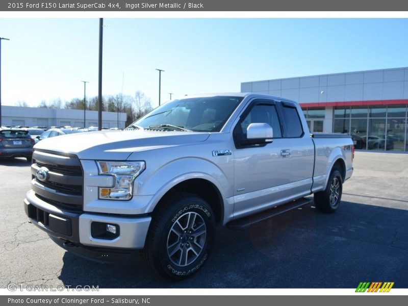 Ingot Silver Metallic / Black 2015 Ford F150 Lariat SuperCab 4x4