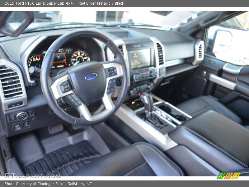 Ingot Silver Metallic / Black 2015 Ford F150 Lariat SuperCab 4x4