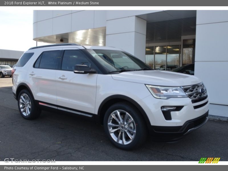 White Platinum / Medium Stone 2018 Ford Explorer XLT