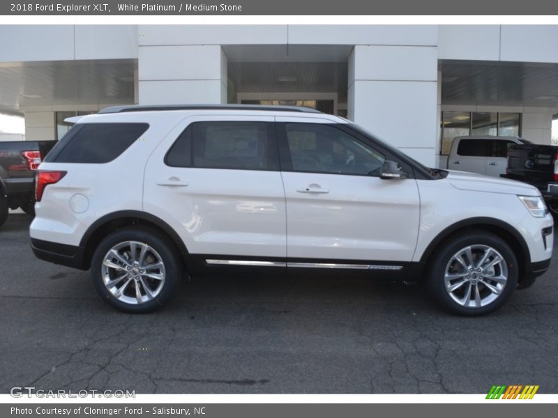 White Platinum / Medium Stone 2018 Ford Explorer XLT