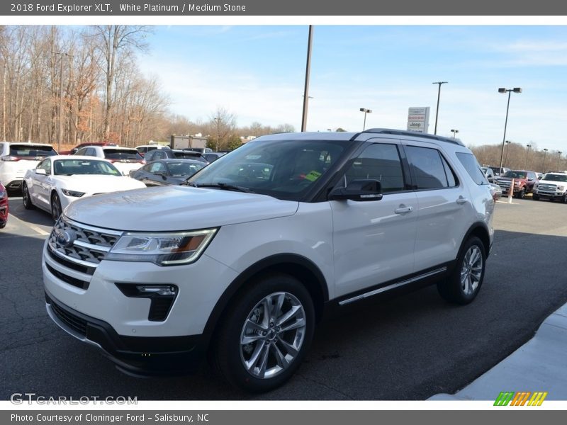 White Platinum / Medium Stone 2018 Ford Explorer XLT