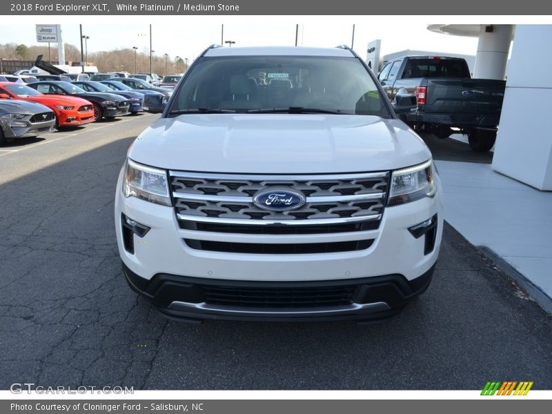White Platinum / Medium Stone 2018 Ford Explorer XLT