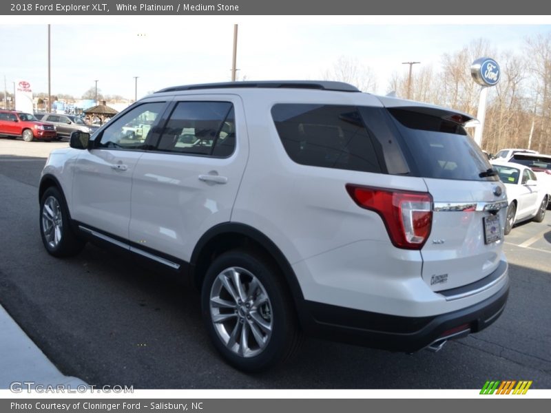 White Platinum / Medium Stone 2018 Ford Explorer XLT