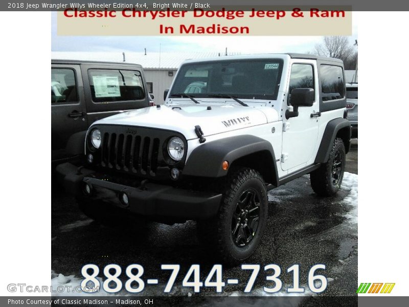 Bright White / Black 2018 Jeep Wrangler Willys Wheeler Edition 4x4