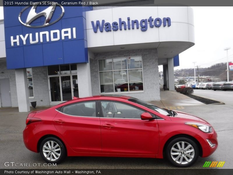 Geranium Red / Black 2015 Hyundai Elantra SE Sedan