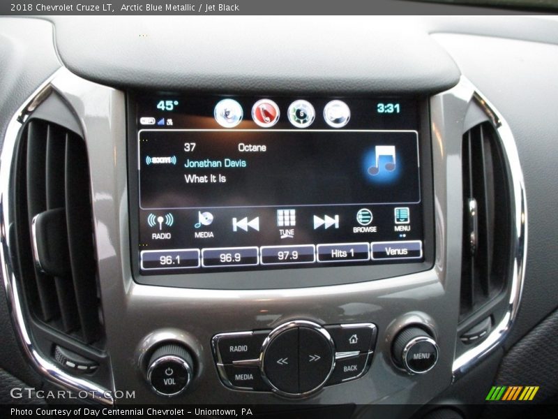 Arctic Blue Metallic / Jet Black 2018 Chevrolet Cruze LT