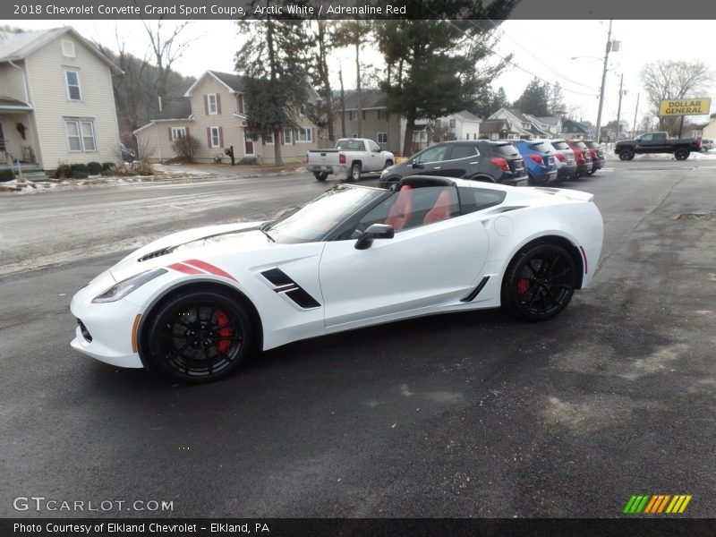 Arctic White / Adrenaline Red 2018 Chevrolet Corvette Grand Sport Coupe