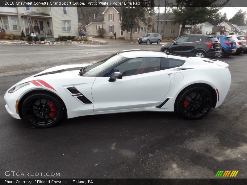 Arctic White / Adrenaline Red 2018 Chevrolet Corvette Grand Sport Coupe
