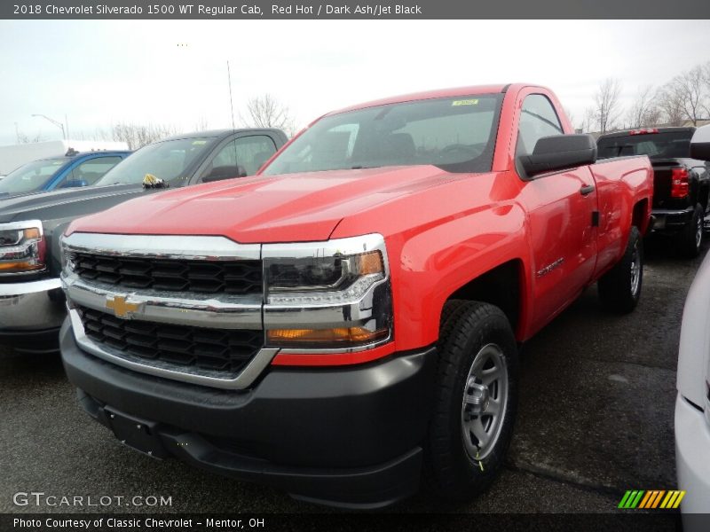 Red Hot / Dark Ash/Jet Black 2018 Chevrolet Silverado 1500 WT Regular Cab