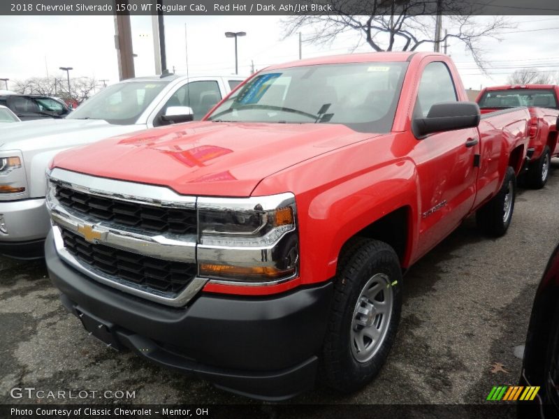 Red Hot / Dark Ash/Jet Black 2018 Chevrolet Silverado 1500 WT Regular Cab