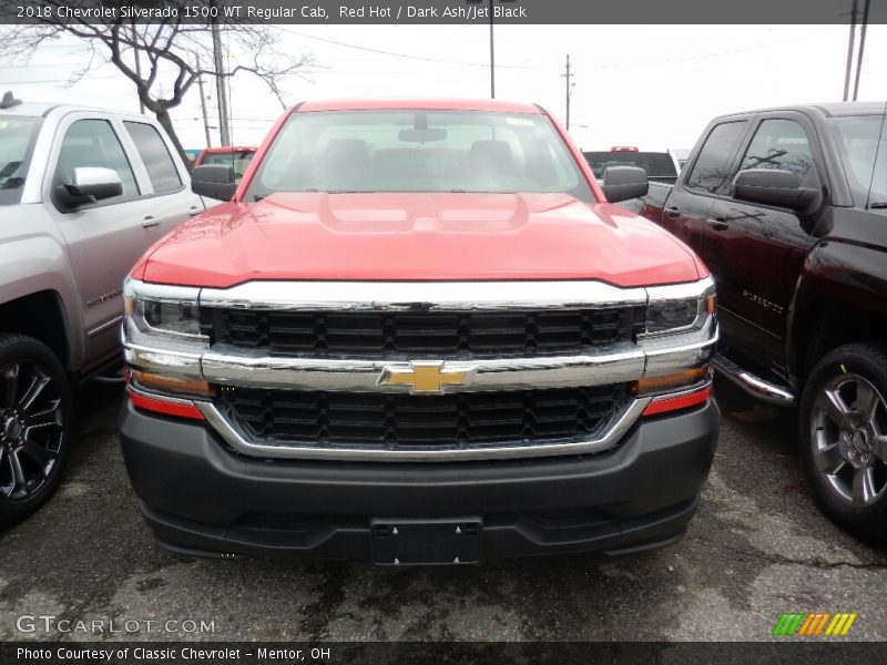 Red Hot / Dark Ash/Jet Black 2018 Chevrolet Silverado 1500 WT Regular Cab