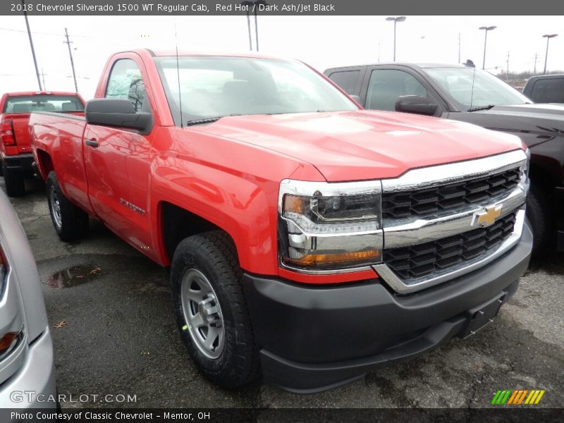 Red Hot / Dark Ash/Jet Black 2018 Chevrolet Silverado 1500 WT Regular Cab