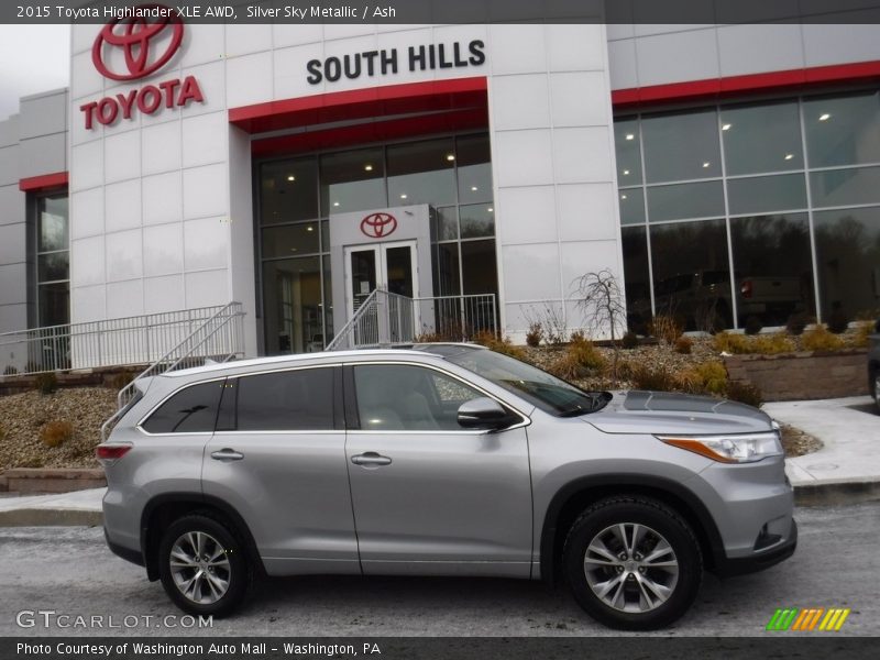 Silver Sky Metallic / Ash 2015 Toyota Highlander XLE AWD