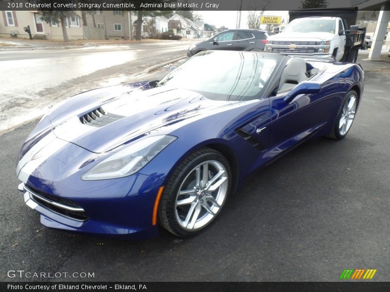 Admiral Blue Metallic / Gray 2018 Chevrolet Corvette Stingray Convertible