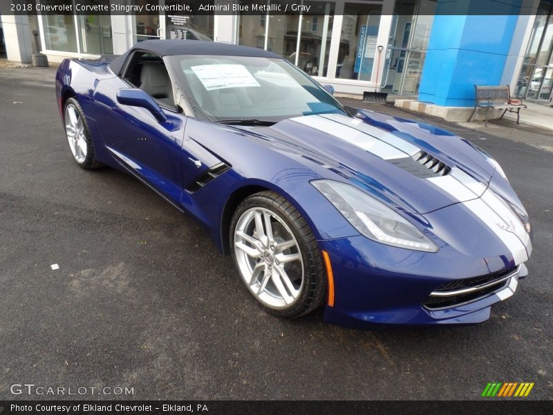 Front 3/4 View of 2018 Corvette Stingray Convertible