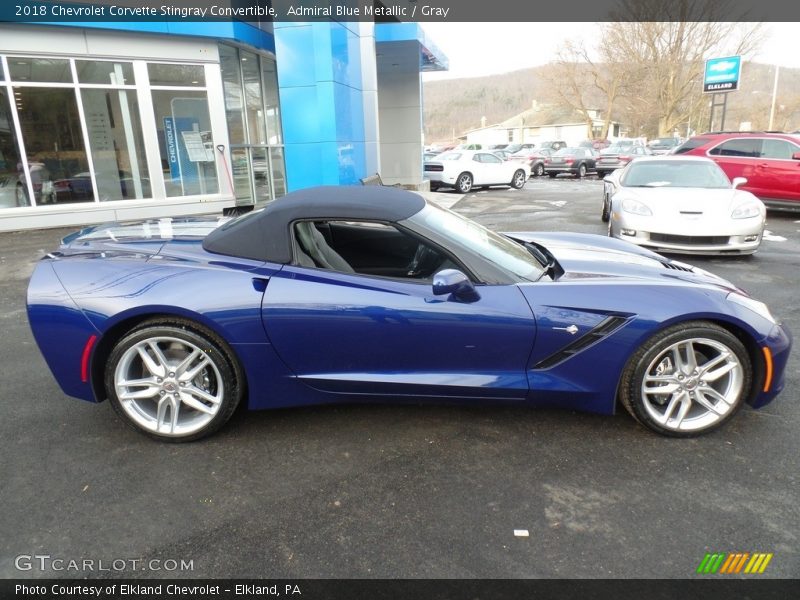 Admiral Blue Metallic / Gray 2018 Chevrolet Corvette Stingray Convertible