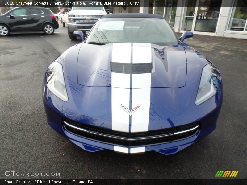 Admiral Blue Metallic / Gray 2018 Chevrolet Corvette Stingray Convertible