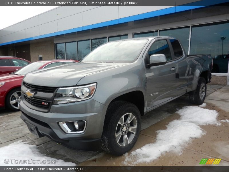 Satin Steel Metallic / Jet Black 2018 Chevrolet Colorado Z71 Extended Cab 4x4