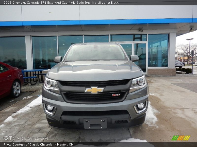 Satin Steel Metallic / Jet Black 2018 Chevrolet Colorado Z71 Extended Cab 4x4