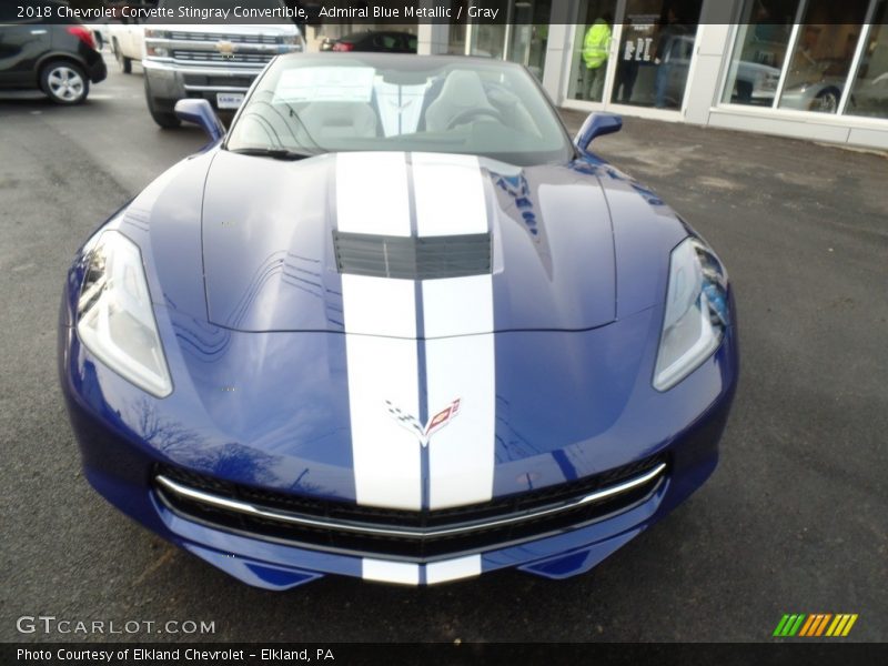 Admiral Blue Metallic / Gray 2018 Chevrolet Corvette Stingray Convertible