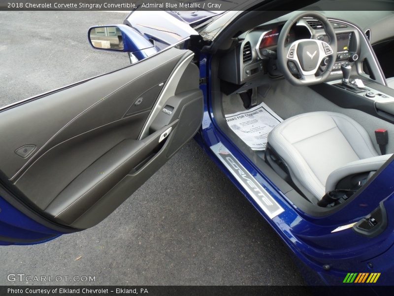 Admiral Blue Metallic / Gray 2018 Chevrolet Corvette Stingray Convertible