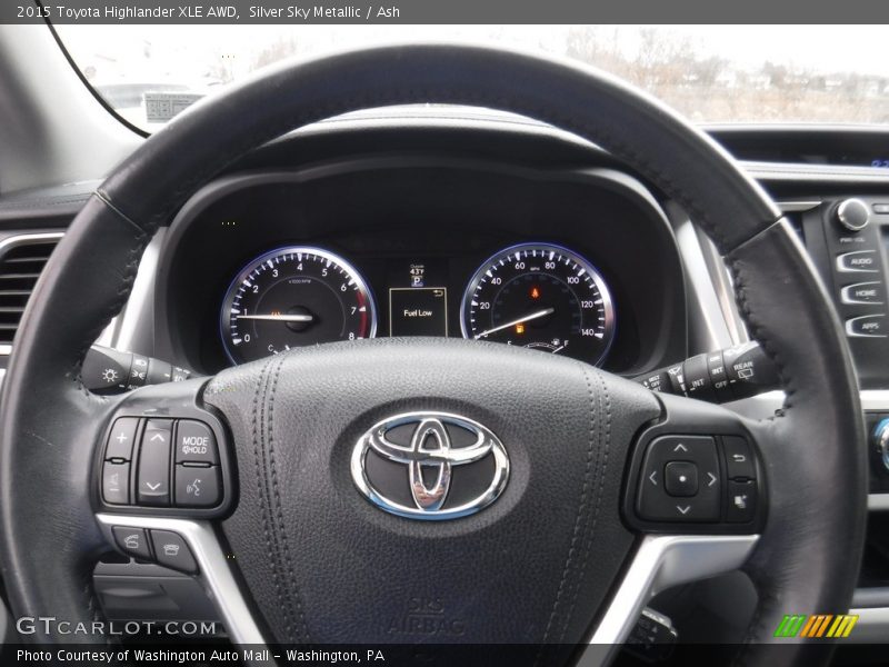 Silver Sky Metallic / Ash 2015 Toyota Highlander XLE AWD