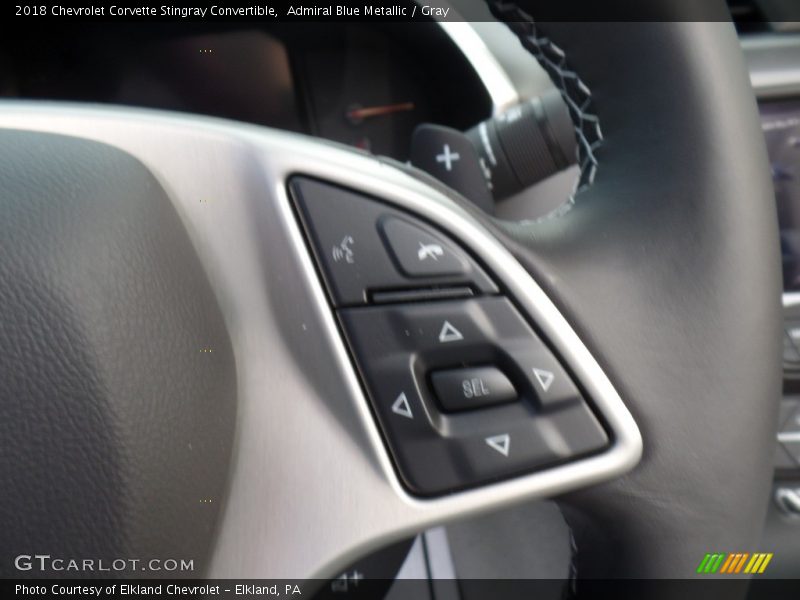 Admiral Blue Metallic / Gray 2018 Chevrolet Corvette Stingray Convertible