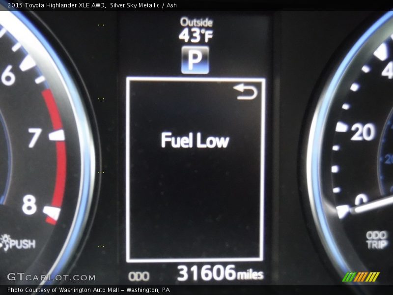 Silver Sky Metallic / Ash 2015 Toyota Highlander XLE AWD