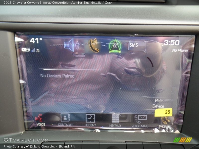 Admiral Blue Metallic / Gray 2018 Chevrolet Corvette Stingray Convertible