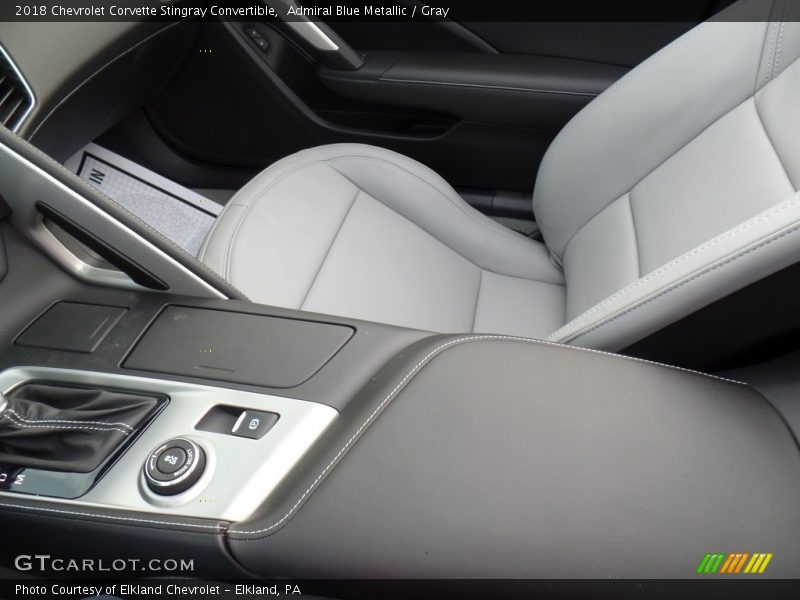 Admiral Blue Metallic / Gray 2018 Chevrolet Corvette Stingray Convertible