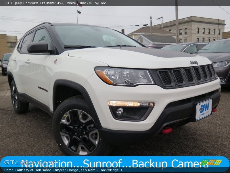 White / Black/Ruby Red 2018 Jeep Compass Trailhawk 4x4