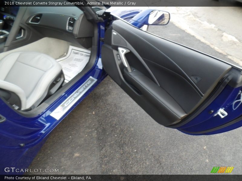 Admiral Blue Metallic / Gray 2018 Chevrolet Corvette Stingray Convertible